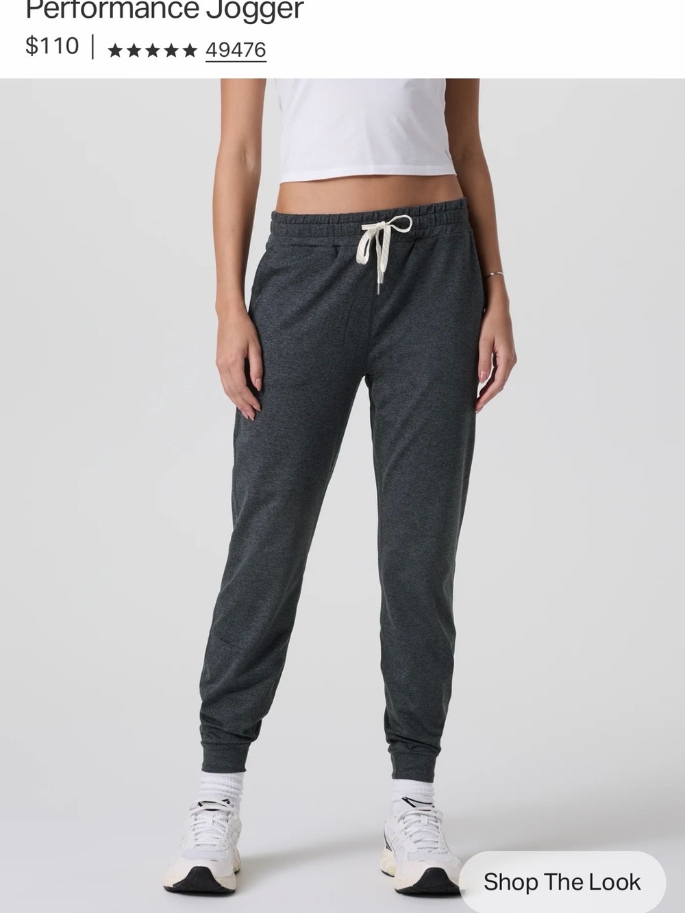 Vuori Charcoal Performance Joggers with Contrast Drawstring